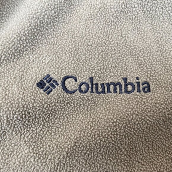 Columbia Mens Fleece Pullover Half-Zip Jacket M Fleece Casual Beige - Picture 4 of 6